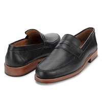men's comfortable black leather loafers