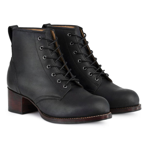 Women's Leather Block Heel Combat Boots | The Elena – Adelante Made-To ...