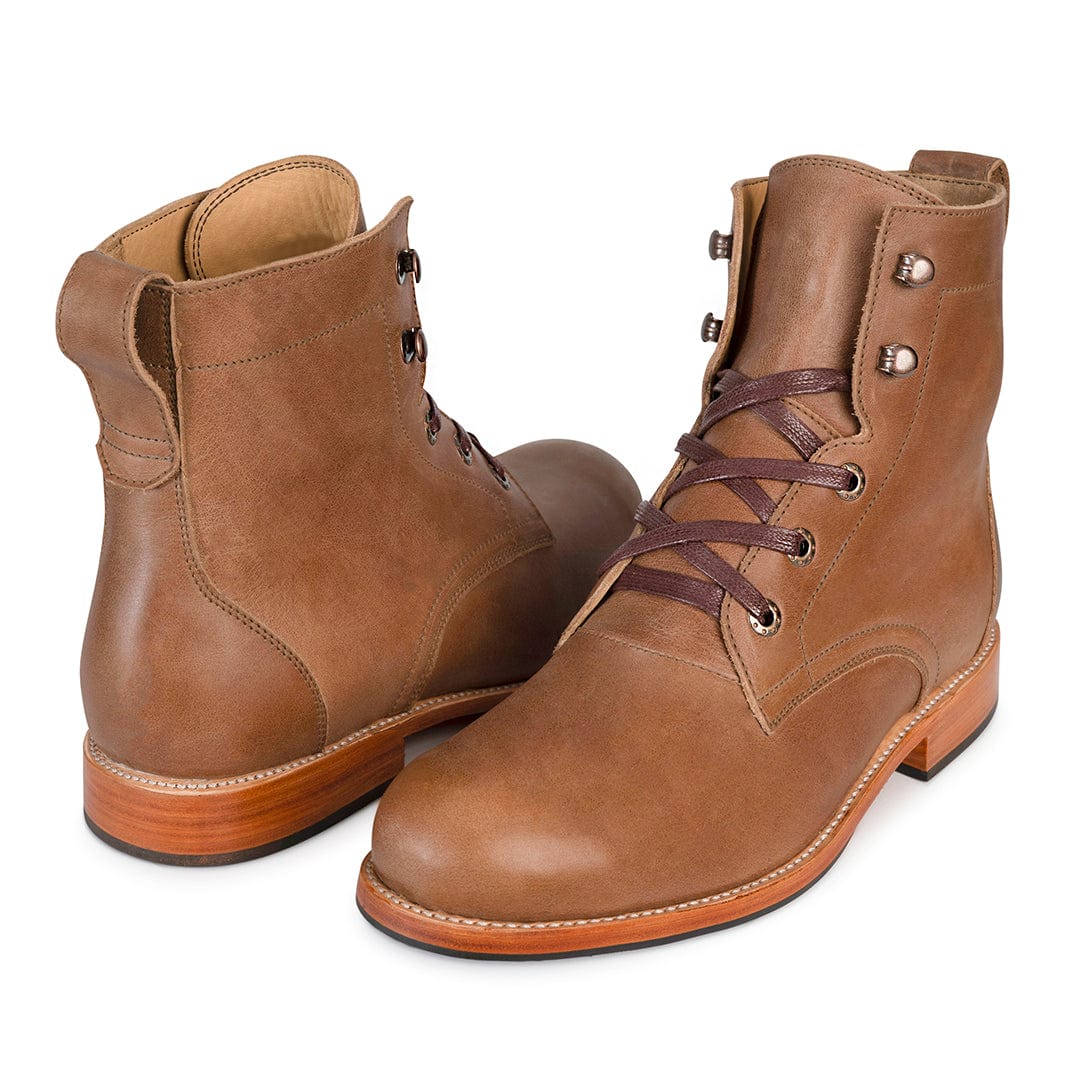 Adelante mens brown leather lace up boots with Goodyear welt construction and handcrafted quality
