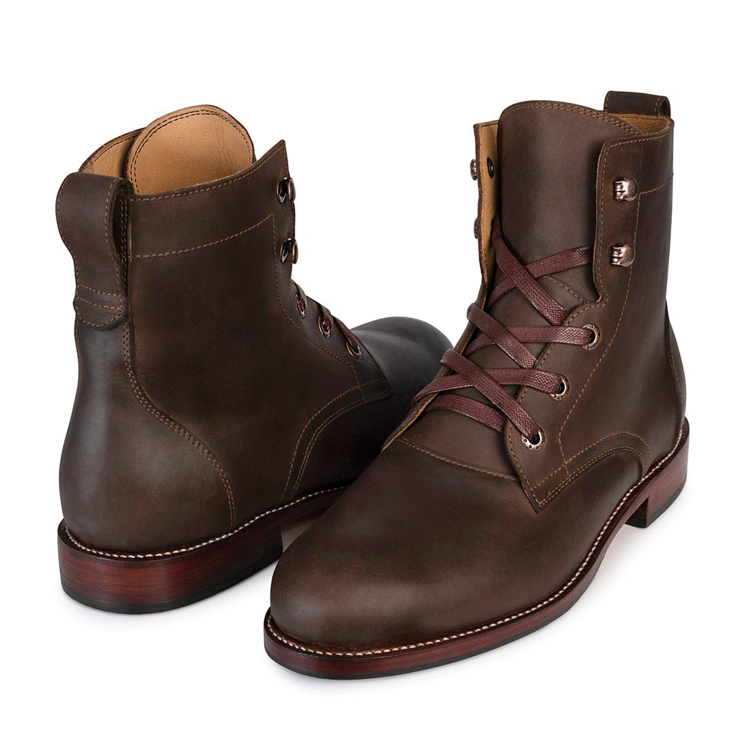 Adelante men's brown leather lace up boots with Goodyear welt construction and durable handcrafted styling