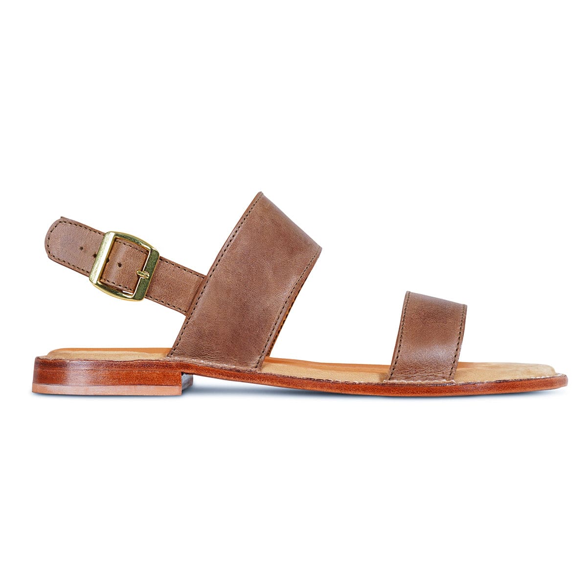 Women's EEE wide taupe leather sandal, shown in side profile, built to order, even in size 4 – The Córdoba