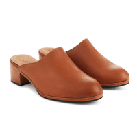women's handmade leather mule shoes