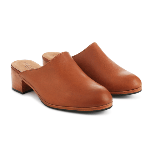 women's handmade leather mule shoes