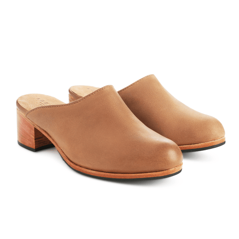 women's handmade leather mule shoes