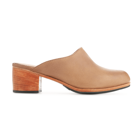 women's handmade leather mule shoes