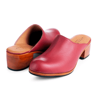 women's handmade leather mule shoes