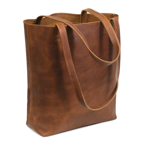 handmade leather tote bag
