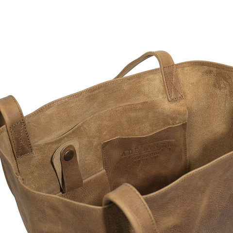 handmade leather tote bag