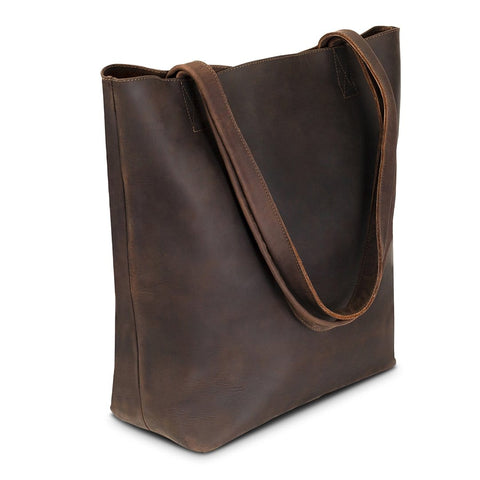 handmade leather tote bag